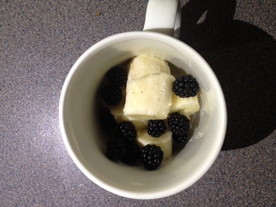 homemade banana and blackberry smoothie 2