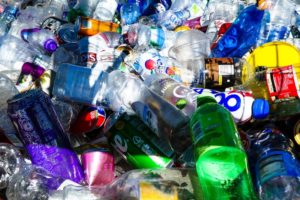 plastic bottles and cans for recycling