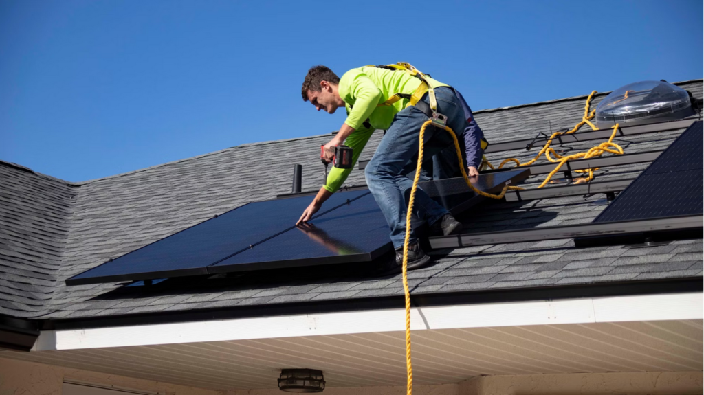 solar panels on home roof