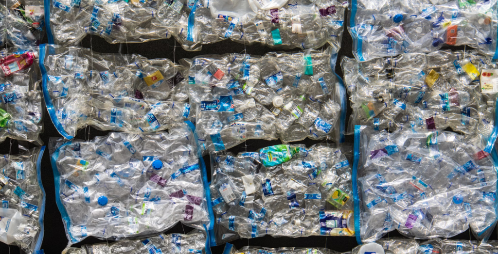 plastic bottles collected by waste removal services